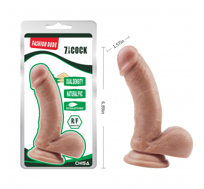 Фаллоимитатор реалистичный Chisa Fashion Dude 7 Cock на присоске, бежевый