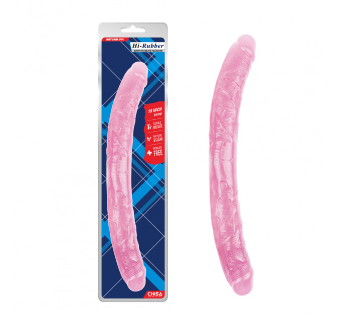 Фаллоимитатор двухсторонний реалистичный Chisa Hi-Rubber, розовый