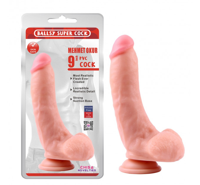 Фаллоимитатор с яичками на присоске Chisa Ballsy Super Cock 9, телесный