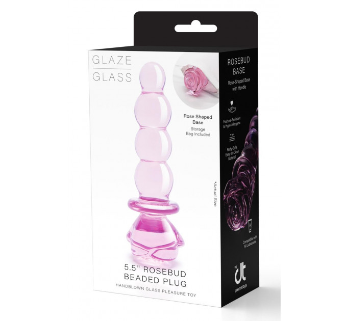 Фалоімітатор ялинка зі скла Dream Toys Glaze Glass у формі бутона троянди