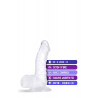 Фаллоимитатор изогнутой формы с присоской ,прозрачный 18 см B YOURS DIAMOND SPARKLE CLEAR