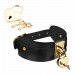 Ошейник широкий черный Kinky Diva Collar Me! с золотистым замочком и ключиком