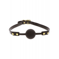 Кляп-шарик c золотой фурнитурой Taboom Ball Gag, черный