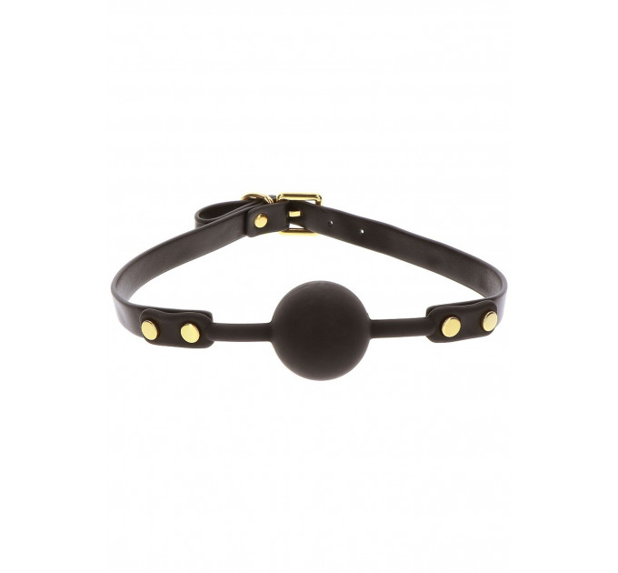 Кляп-шарик c золотой фурнитурой Taboom Ball Gag, черный