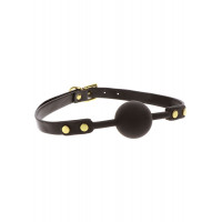 Кляп-шарик c золотой фурнитурой Taboom Ball Gag, черный
