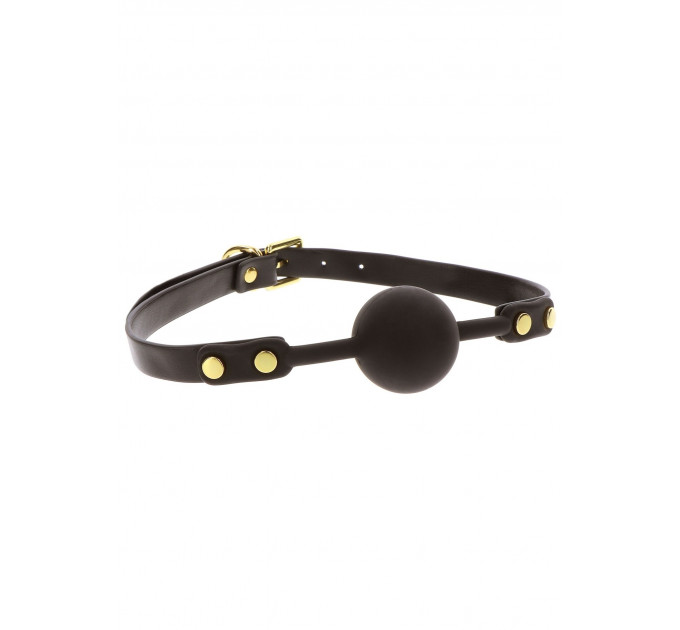 Кляп-шарик c золотой фурнитурой Taboom Ball Gag, черный