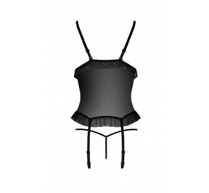 Корсет со стрингами JUSTINA CORSET black S/M - Passion