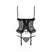 Корсет со стрингами JUSTINA CORSET black S/M - Passion