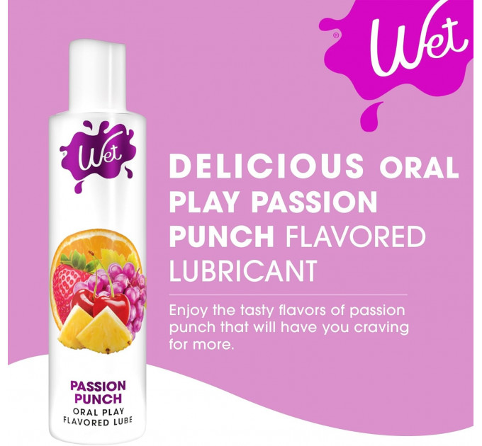 Лубрикант для орального секса Wet Flavored Passion Punch со вкусом фруктов, 89 мл