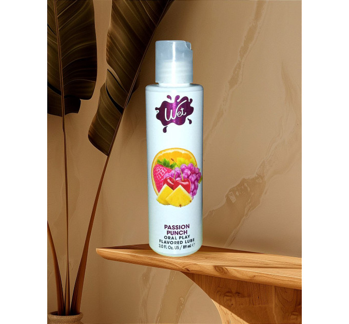 Лубрикант для орального секса Wet Flavored Passion Punch со вкусом фруктов, 89 мл
