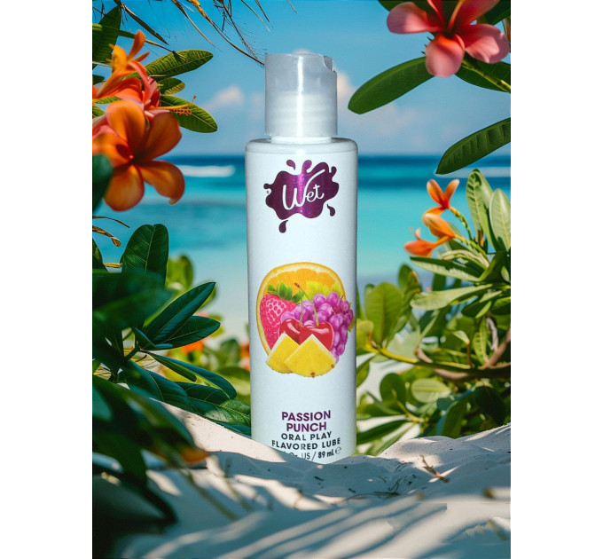 Лубрикант для орального секса Wet Flavored Passion Punch со вкусом фруктов, 89 мл