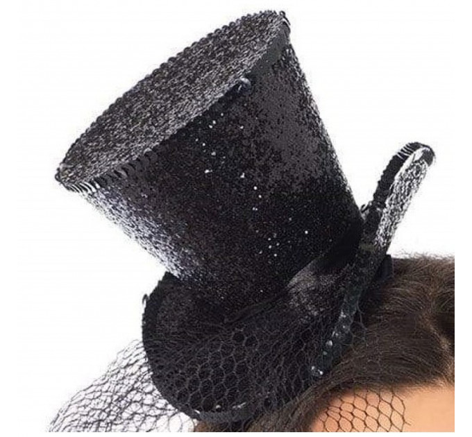 Мини-цилиндр женский Mini Glitter Top Hat от Leg Avenue