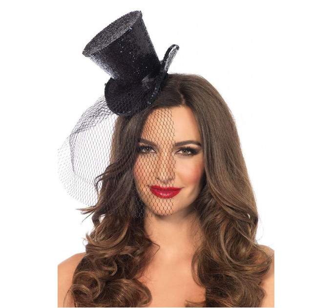 Мини-цилиндр женский Mini Glitter Top Hat от Leg Avenue