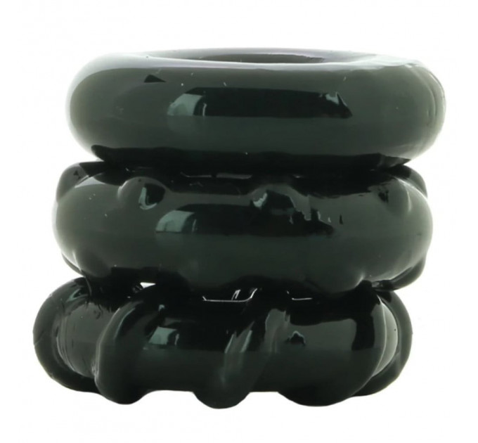 Набор эрекционных колец NS Novelties Renegade Dyno Cock Rings, черные, 3 шт