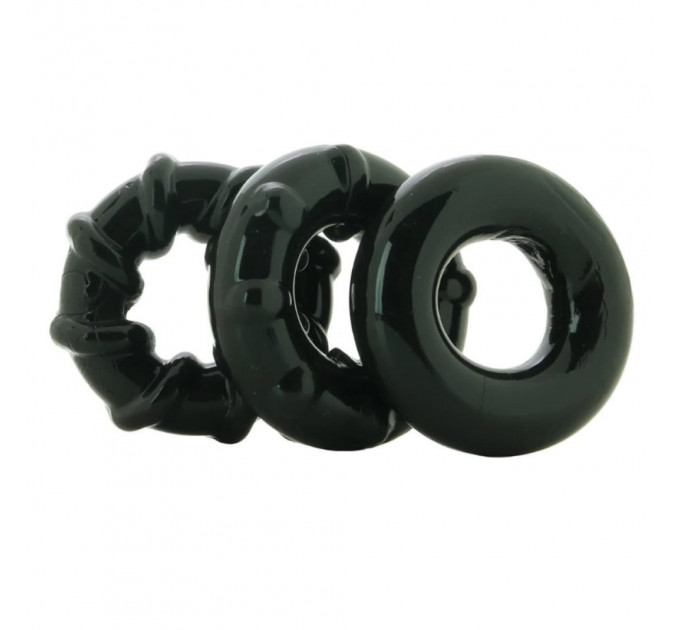 Набор эрекционных колец NS Novelties Renegade Dyno Cock Rings, черные, 3 шт