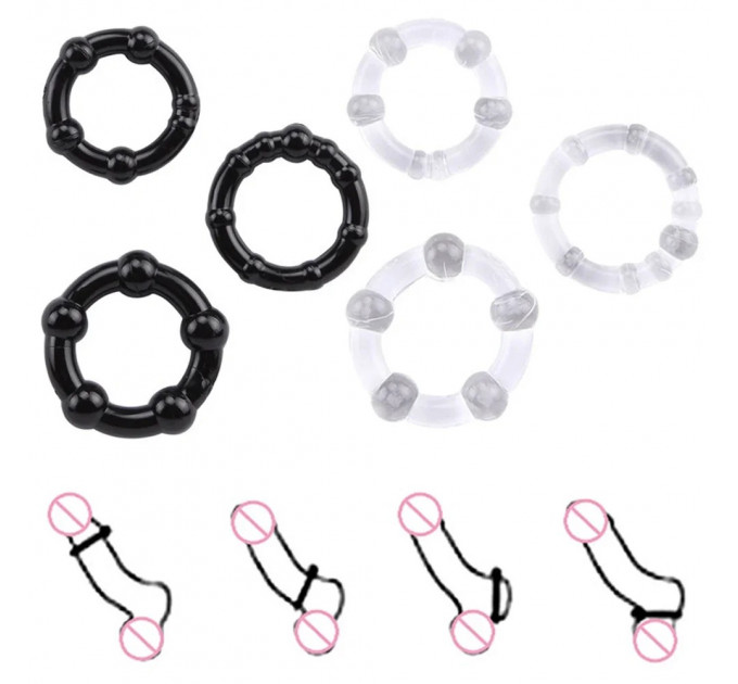 Набор эрекционных колец NS Novelties Renegade Dyno Cock Rings, черные, 3 шт