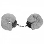 Наручники DS Fetish Plush handcuffs, металл с мехом, серые