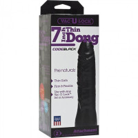 Насадка на страпон реалістична гігантська Vac-U-Lock, Doc Johnson 7 inch Thin Dong