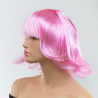 Парик каре с челкой Fetish Hair, розовый, 25 см