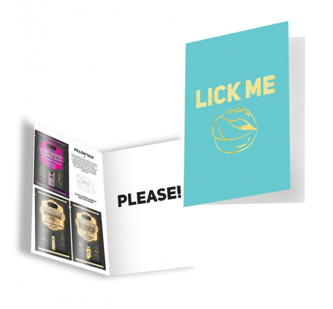 Подарункова листівка з набором Сашетів та Конверт Kama Sutra Lick Me Please