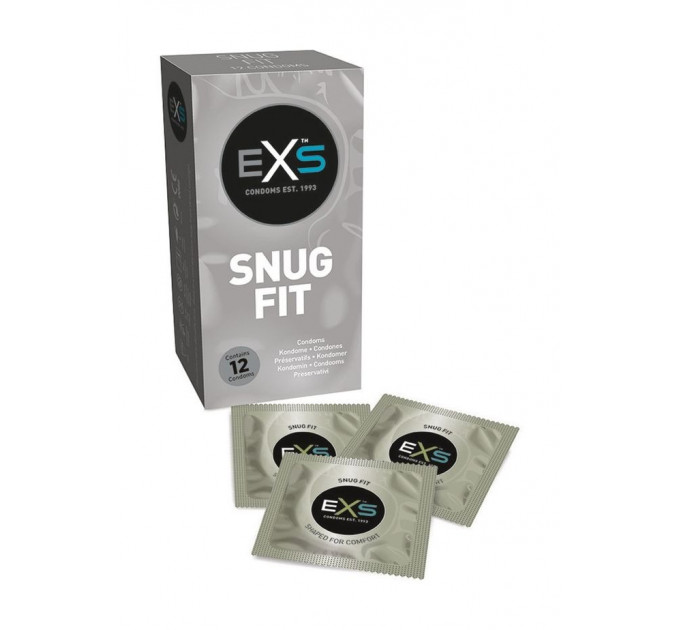 Презервативы EXS SNUG FIT плотно прилегающие, веганские (цена за пачку, 12 шт.)