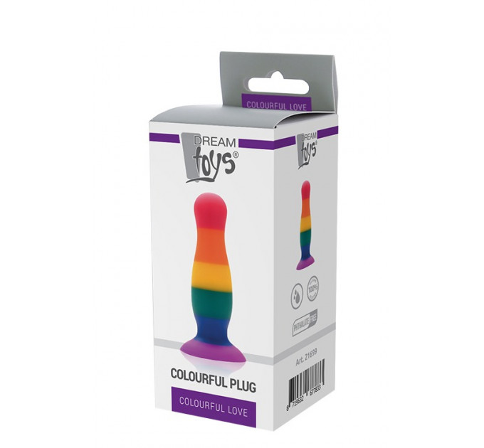 Радужная анальная пробка Dream Toys Colourful Love Plug