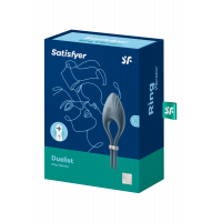 Регульована ерекційна каблучка з вібрацією SATISFYER DUELIST DARK синій