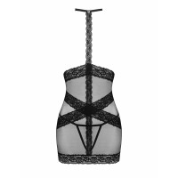Сорочка з відкритими грудьми, стрінги Obsessive Lacrisia чорний, XS/S
