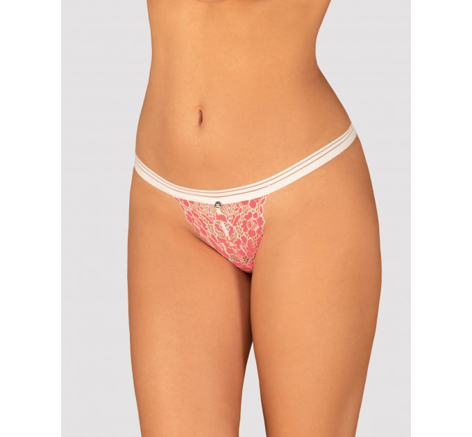 Трусики стринги кружевные Obsessive Bloomys thong S/M