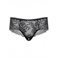 Трусики кружевные с открытым доступом Daring Intimates Ella, черный, S/M
