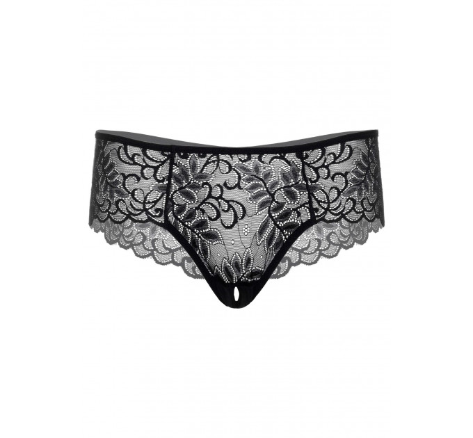 Трусики кружевные с открытым доступом Daring Intimates Ella, черный, S/M