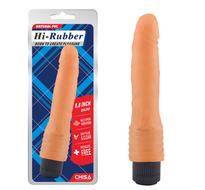Вибратор реалистичный Chisa Hi-Rubber на батарейках, бежевый