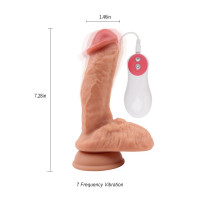 Вібратор реалістичний Chisa DiDi Extreal Sensual Controller на присосці з пультом, бежевий