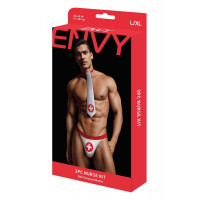 Ігровий чоловічий костюм Медпрацівник Envy 2 предмети, білий-червоний, M/L