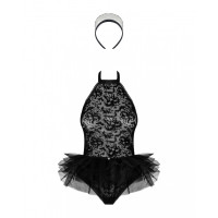 Костюм покоївки Obsessive Frilles Чорний S/M