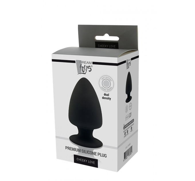 Анальная пробка Dream Toys Premium Silicone Plug термоактивная, черная