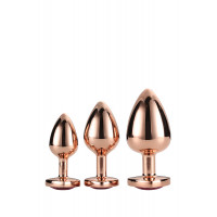 Набор анальных пробок GLEAMING LOVE ROSE GOLD PLUG SET