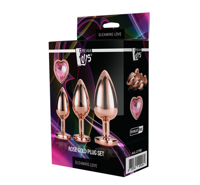Набор анальных пробок GLEAMING LOVE ROSE GOLD PLUG SET