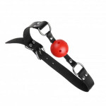 F61402 Кляп из экокожи Loveshop BREATHABLE BALL GAG BLACK/RED