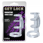 Насадка с вибрацией Chisa Get Lock Vibrating Cock Cage и эрекционными кольцами
