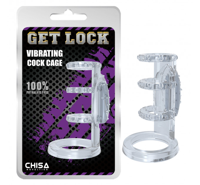 Насадка с вибрацией Chisa Get Lock Vibrating Cock Cage и эрекционными кольцами
