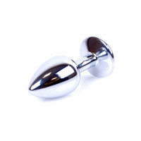 Анальна пробка з каменем Plug-Jewellery Silver PLUG-Green розмір S