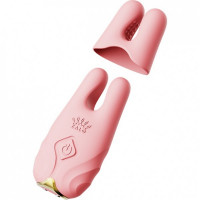 Бездротові смарт вібрують затискачі для сосків ZALO Nave Vibrating Nipple Clamps рожевий
