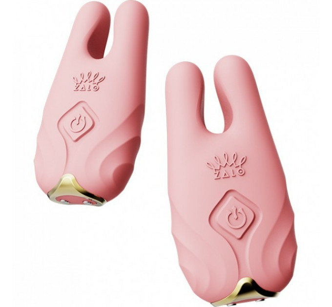 Беспроводные смарт вибрирующие зажимы для сосков ZALO Nave Vibrating Nipple Clamps розовый