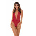 Боди с открытой спиной PLUNGE IN TEDDY RED, S/M