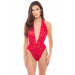 Боди с открытой спиной PLUNGE IN TEDDY RED, S/M