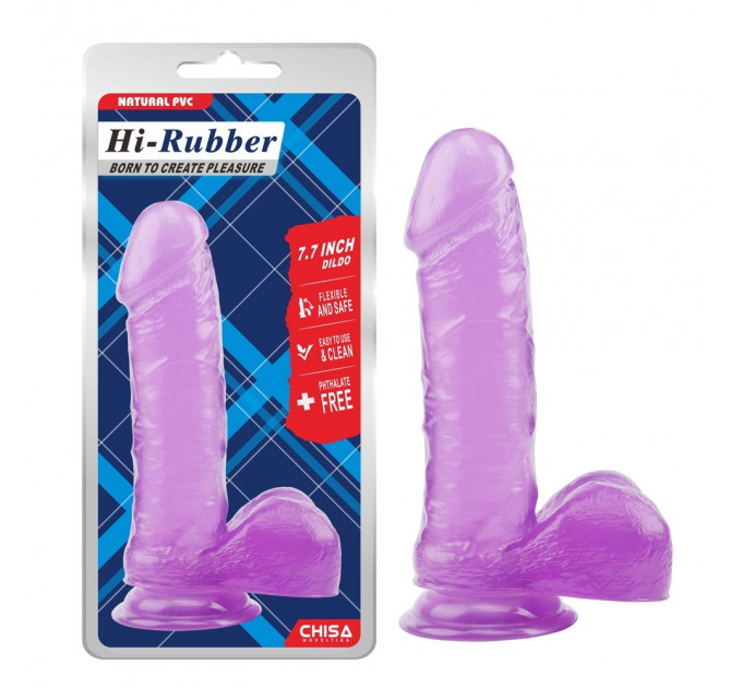 Фаллоимитатор на присоске Chisa Hi-Rubber 7.7, фиолетовый