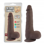 Фаллоимитатор с мошонкой на присоске Chisa T-skin ReaL Desire Sniper, коричневый