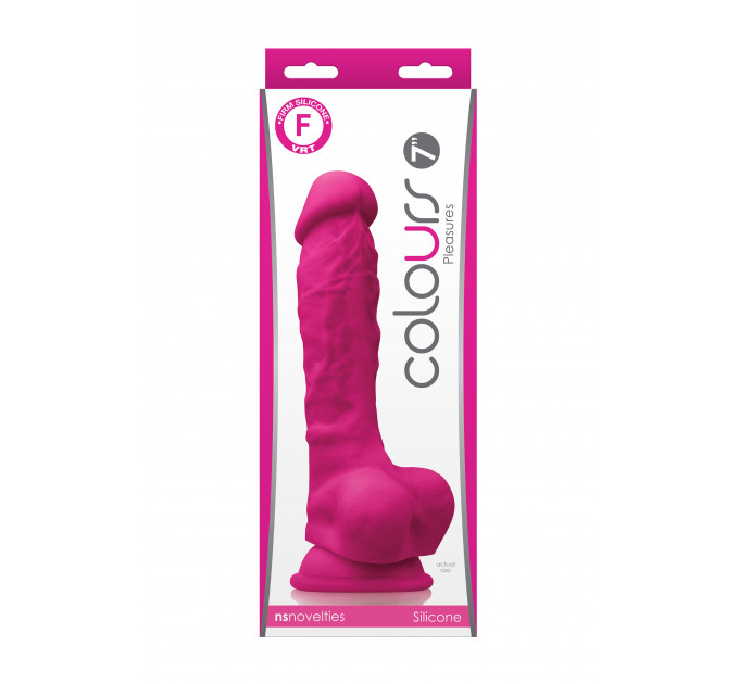 Фаллоимитатор силикон NS Novelties COLOURS PLEASURES 7" DILDO PINK