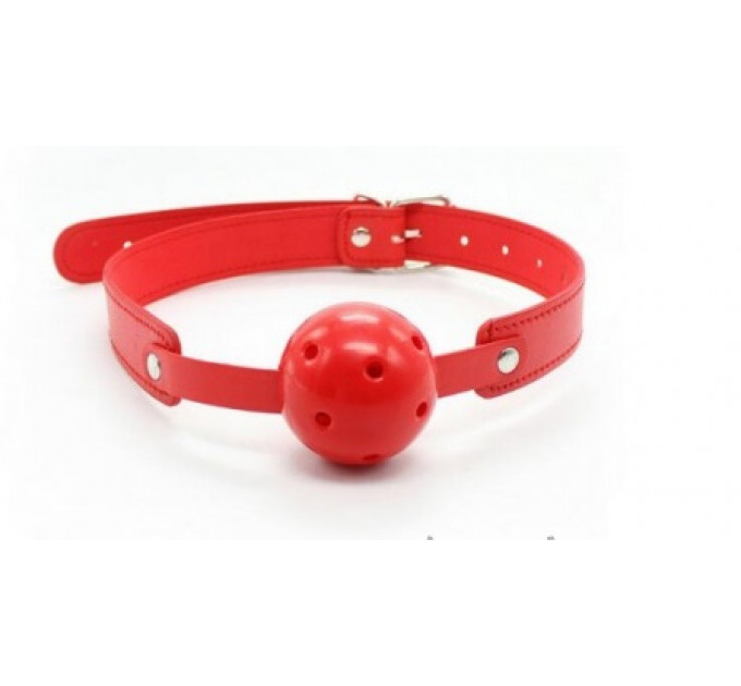 Кляп DS Fetish breathable ball gag red plastic